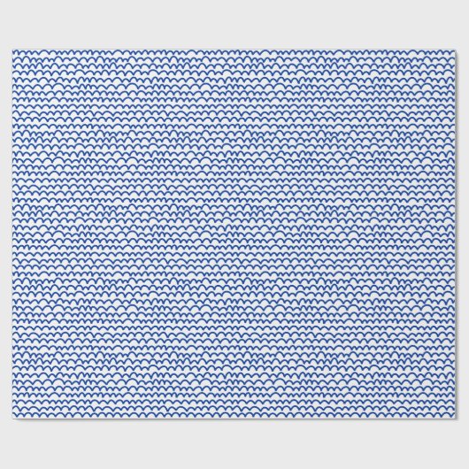 Wavy Pattern - Navy Blue on White Geschenkpapier (Flach)