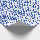Wavy Pattern - Navy Blue on White Geschenkpapier (Ecke)