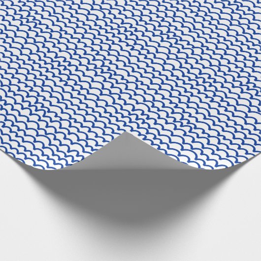 Wavy Pattern - Navy Blue on White Geschenkpapier (Ecke)
