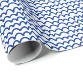 Wavy Pattern - Navy Blue on White Geschenkpapier (Rolleneckpunkt)