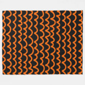 Wavy Pattern - Orange auf schwarz Fleecedecke (Vorderseite (Horizontal))