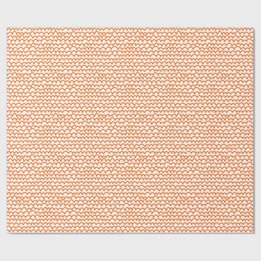Wavy Pattern - Orange auf Weiß Geschenkpapier (Flach)