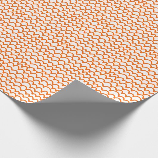 Wavy Pattern - Orange auf Weiß Geschenkpapier (Ecke)