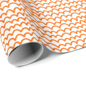 Wavy Pattern - Orange auf Weiß Geschenkpapier (Rolleneckpunkt)