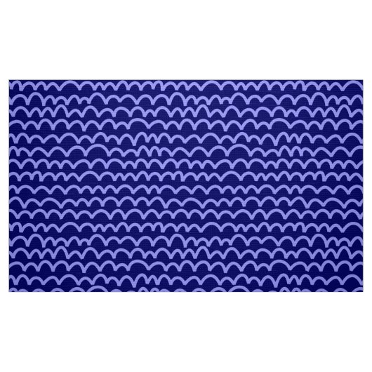 Wavy Pattern - Pastel Blue on Deep Navy Stoff (Fat Quarter (45,7 x 55,9 cm))