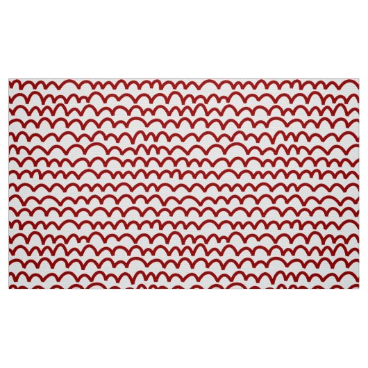 Wavy Pattern - Ruby Red on White Stoff (Fat Quarter (45,7 x 55,9 cm))