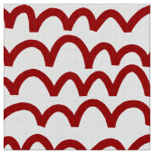 Wavy Pattern - Ruby Red on White Stoff (Nahaufnahme)