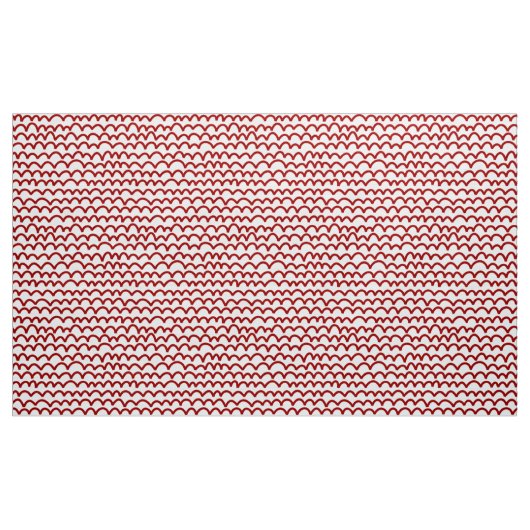 Wavy Pattern - Ruby Red on White Stoff (Yard (91,4 cm))