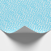 Wavy Pattern - Sky Blue on White Geschenkpapier (Ecke)
