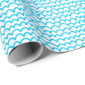 Wavy Pattern - Sky Blue on White Geschenkpapier (Rolleneckpunkt)
