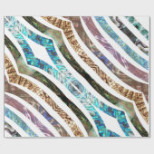 Wavy PAttern Strips der schmalen Muschel Geschenkpapier (Flach)