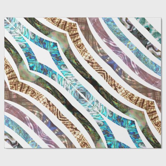 Wavy PAttern Strips der schmalen Muschel Geschenkpapier (Flach)