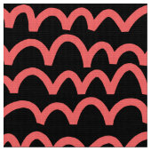 Wavy Pattern - Tropisches Rosa auf schwarz Stoff (Nahaufnahme)