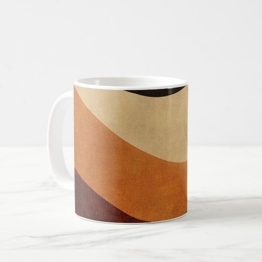 🌈 Wavy Pattern - Warm & Nostalgic 🎨 Kaffeetasse (Vorderseite Links)
