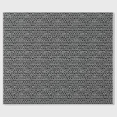 Wavy Pattern - Weiß auf Schwarz Geschenkpapier (Flach)