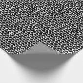 Wavy Pattern - Weiß auf Schwarz Geschenkpapier (Ecke)