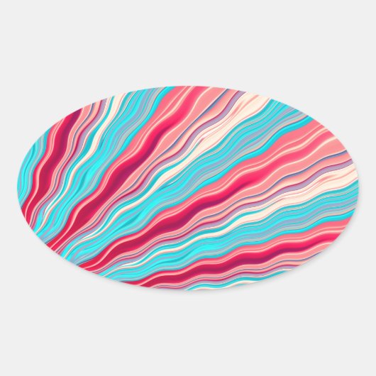 Wavy Perspektive Ovaler Aufkleber (Vorderseite)