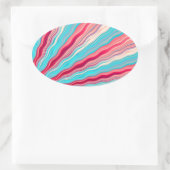 Wavy Perspektive Ovaler Aufkleber (Tasche)