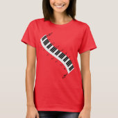 Wavy Piano Keyboard, beliebtes Design, T-Shirt (Vorderseite)