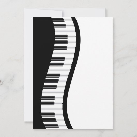 Wavy Piano Keyboard Einladungskarte Einladung (Vorderseite)