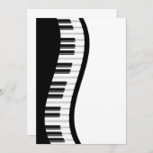 Wavy Piano Keyboard Einladungskarte Einladung (Vorne/Hinten)