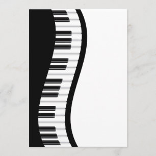 Wavy Piano Keyboard Einladungskarte Einladung