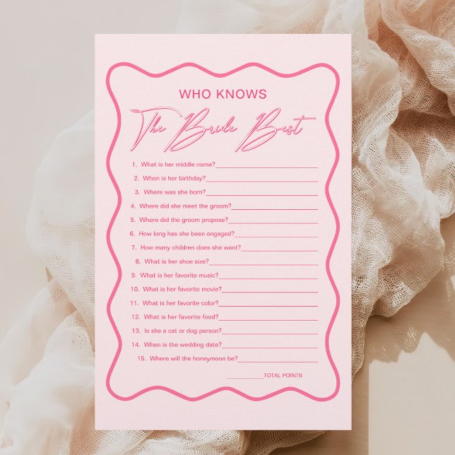 Wavy Pink Brautparty, das die Braut am besten kenn (Von Creator hochgeladen)