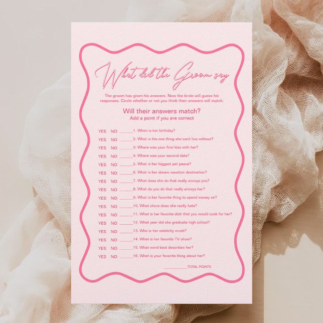 Wavy Pink Brautparty Was hat er gesagt? (Von Creator hochgeladen)