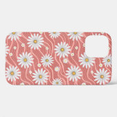 Wavy Pink Daisies Case-Mate iPhone Hülle (Rückseite (Horizontal))
