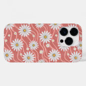 Wavy Pink Daisies Case-Mate iPhone Hülle (Rückseite (Horizontal))