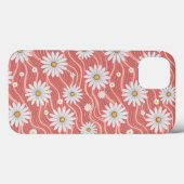 Wavy Pink Daisies Case-Mate iPhone Hülle (Rückseite (Horizontal))