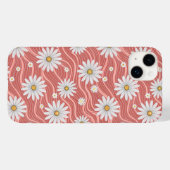 Wavy Pink Daisies Case-Mate iPhone Hülle (Rückseite (Horizontal))