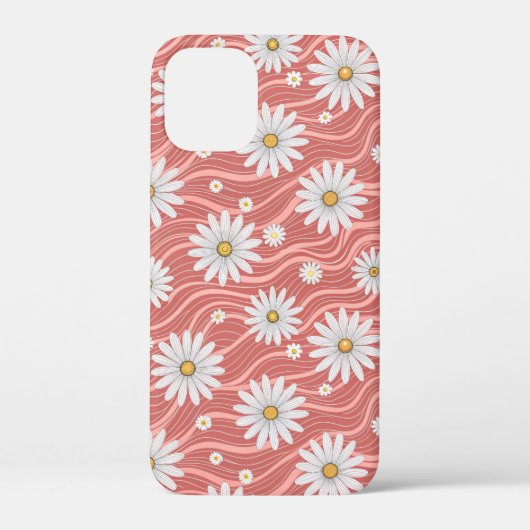 Wavy Pink Daisies Case-Mate iPhone Hülle (Rückseite)
