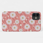 Wavy Pink Daisies Case-Mate iPhone Hülle (Rückseite (Horizontal))