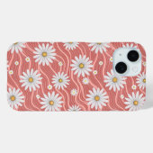 Wavy Pink Daisies Case-Mate iPhone Hülle (Rückseite (Horizontal))