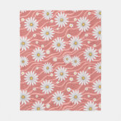 Wavy Pink Daisies Fleecedecke (Vorderseite)