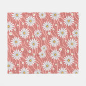 Wavy Pink Daisies Fleecedecke (Vorderseite (Horizontal))