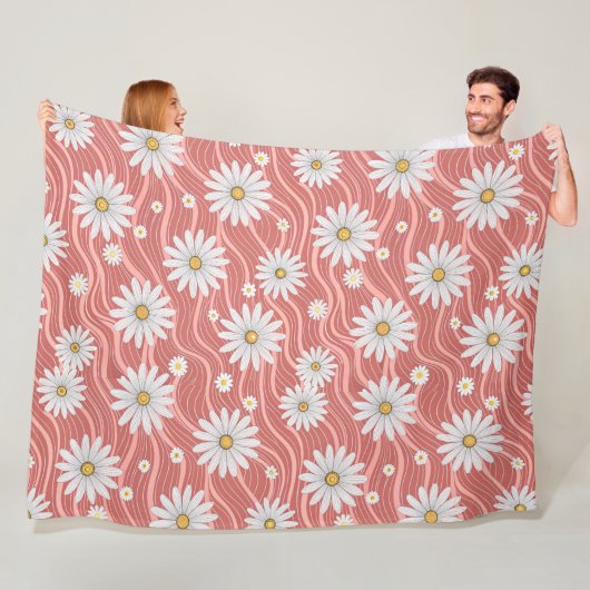 Wavy Pink Daisies  Fleecedecke (Beispiel)