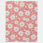 Wavy Pink Daisies Fleecedecke (Vorderseite)