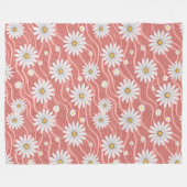 Wavy Pink Daisies Fleecedecke (Vorderseite (Horizontal))