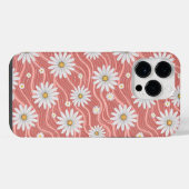 Wavy Pink Daisies iPhone Hülle (Rückseite (Horizontal))