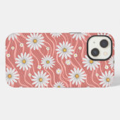 Wavy Pink Daisies iPhone Hülle (Rückseite (Horizontal))