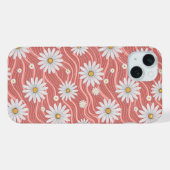 Wavy Pink Daisies iPhone Hülle (Rückseite (Horizontal))