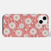 Wavy Pink Daisies iPhone Hülle (Rückseite (Horizontal))