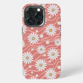 Wavy Pink Daisies iPhone Hülle (Hinten)