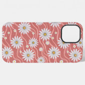 Wavy Pink Daisies iPhone Hülle (Rückseite (Horizontal))