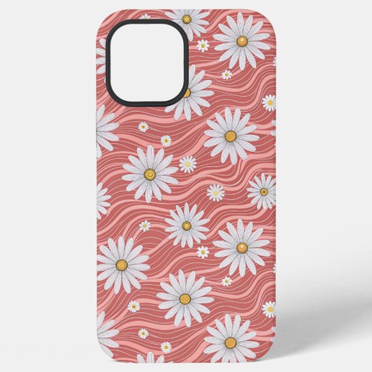Wavy Pink Daisies iPhone Hülle (Rückseite)