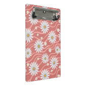 Wavy Pink Daisies Mini Klemmbrett (Schrägansicht)