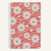 Wavy Pink Daisies Notizblock (Vorderseite)