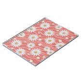 Wavy Pink Daisies Notizblock (Linke Seite)